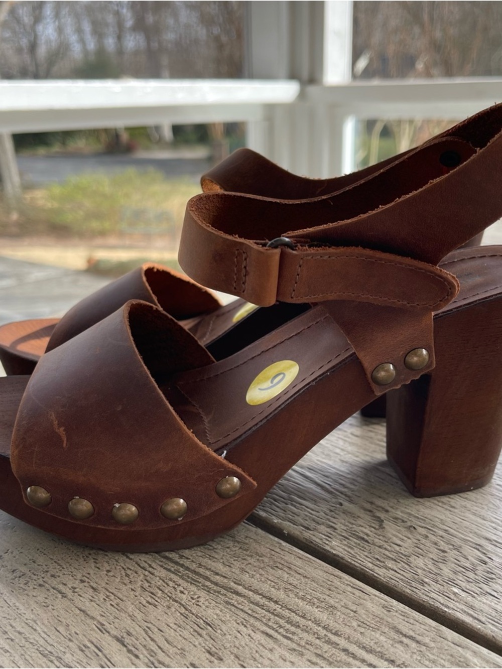 Mila Paoli Women's Brown Leather Platform Sandal Heels Womens Size 9 NWT - Picture 2 of 10